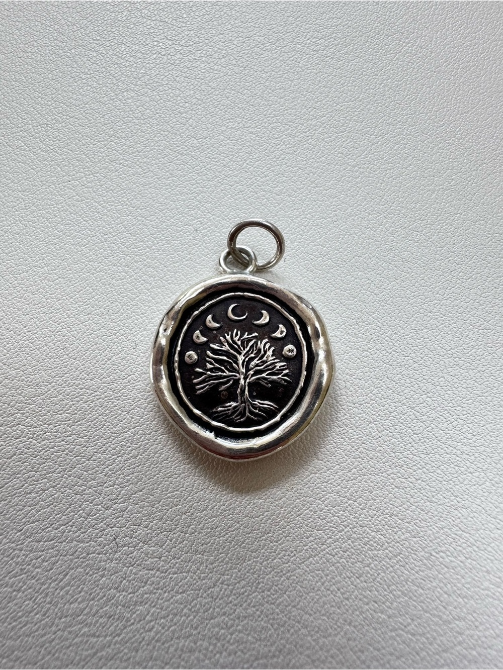 Tree of Life Moon Phase Sterling Silver Charm Pendant